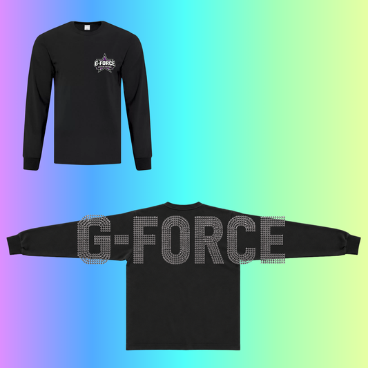 GForce - Design club manche longue en rhinestone